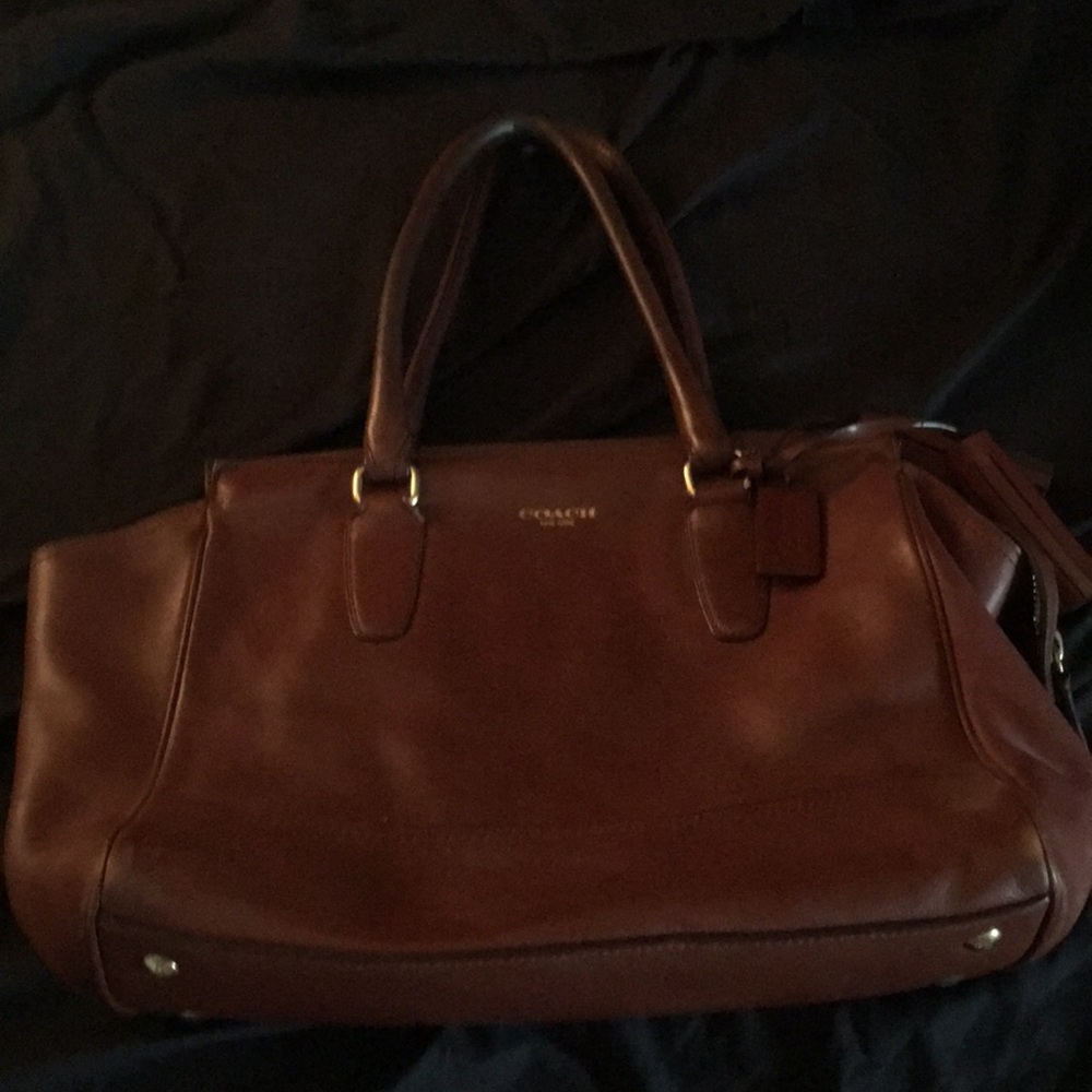 Brown Coach leather bag
